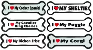 Dog Magnet Bone - I Love My Magnetic Pedigree Car Truck Mailbox - choose - Picture 1 of 7