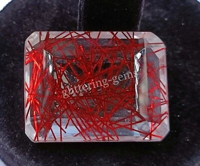 133.60 CT Rutilated Quartz Red IGL Certified Faceted Emerald Cut Gemstone NA - Image 1 of 4