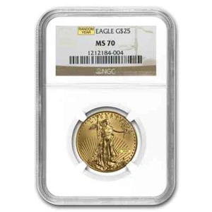 1/2 oz American Gold Eagle MS-70 NGC (Random Year) - Picture 1 of 3