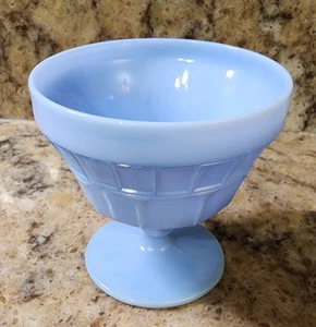 Jeanette Doric Delphite Blue Sherbet Dessert Ice Cream Cup Vintage Depression - Picture 1 of 4