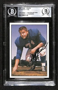 1981 TCMA Football Greats #1 Alex Karras LIONS Signed Auto Card BECKETT - Picture 1 of 3