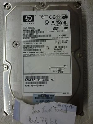 HP Compaq BD009122BA 9,1GB SCA2 80 Pin 10000 U/min. SCSI 320 LVD Ultra2Wide - Bild 1 von 3