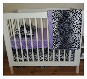 Snow Leopard Animal Print Print Baby Bedding Safari Style Leopard Crib Set - Picture 1 of 5