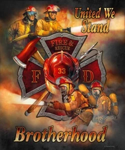 Fire Dept Brotherhood Signature Select Soft Plush Queen Blanket - Picture 1 of 5