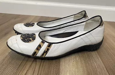 Sapatos de golfe femininos WALTER GENUIN Coco Ballerina rasos 37/6.5 feitos à mão ITÁLIA - Imagem 1 de 4