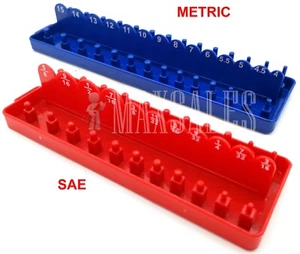 New 1/4 DRIVE SAE & METRIC SOCKETS TRAYS HOLDERS ORGANIZER DEEP SHALLOW SOCKETS - Picture 1 of 1