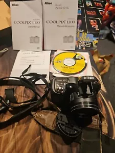 Nikon COOLPIX L100 10.0MP Digital Camera Black TESTED WORKING Books Software  - Picture 1 of 6