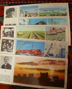 set of 12 SOVIET UNION old USSR VINTAGE PRINT RETRO postcards BREZHNEV TSELINA - Picture 1 of 6