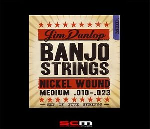 Jim Dunlop DBN10 Americana 5 Strings Banjo 10-23 Medium Gauge String Set 