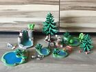 PLAYMOBIL WATERFALL MOOSE FIR TREES PONDS POND ANIMALS FOREST FIELD DIORAMA