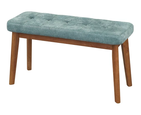TMS Ravi Mid-Century Bench, Walnut and Teal Cover