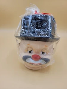 Vintage Clown Hobo Gummi Kunststoff Mann geformter Puppenkopf mit geformtem HUT - Bild 1 von 8