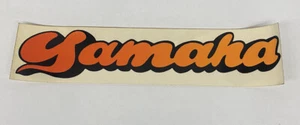 VINTAGE "YAMAHA" STICKER (PEEL) ORANGE GRADIENT BUBBLE LETTERS/BLK WHT BACKGRND. - Picture 1 of 3