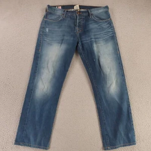 True Religion Jeans Mens 32 Blue 100% Cotton Denim Geno Relaxed Slim USA 32x29 - Picture 1 of 13