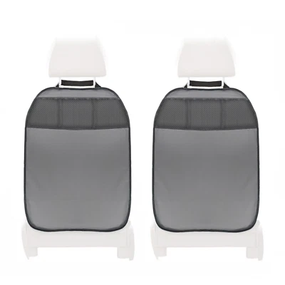2x Rückenlehnenschutz Schutz Rückenlehne Sitzschoner Kunstleder Grau Anthrazit  - Bild 1 von 4