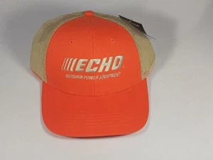 ECHO®  Outdoor Power Equipment orange & tan hat/baseball cap NEW DESIGN! - Picture 1 of 4