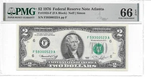 1976 Atlanta $2 FRN (FA Block) PMG 66 EPQ Gem Uncirculated - Picture 1 of 12