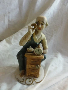 Ceramic Clock Maker Builder Repair Man- Decorative Figurine, Statue ~ China - Picture 1 of 7