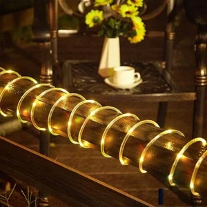 Warm White Solar Powered String Lights -33ft 100 LED,Outdoor/Indoor Weatherproof - Picture 1 of 14
