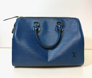 Auténtico Bolso de Mano LOUIS VUITTON Speedy 25 Cuero Epi Azul Toledo M43015 De Colección - Imagen 1 de 6