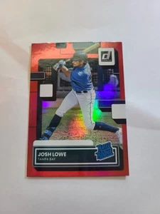 2022 Panini Donruss Red Holo Foil Josh Lowe RC #55 Tampa Bay Rays Rated Rookie - Picture 1 of 2
