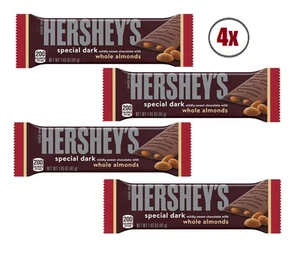 4x Packs HERSHEY'S SPECIAL DARK Chocolate with Almonds Candy Bars - 1.45 oz Each - Picture 1 of 2