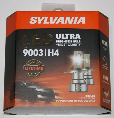 Sylvania 9003 (H4) LED ULTRA Headlight Bulbs for PowerSports or Fog Use NEW - Image 1 of 4