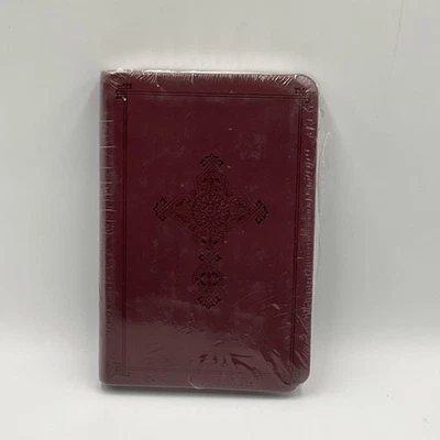 ESV Compact Bible TruTone Cranberry Antique Cross Crossway Black Letter - Image 1 of 4