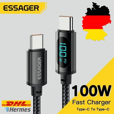 Essager USB-C zu USB-C Kabel 100W PD Schnellladegerät für Xiaomi, Realme, MacBoo