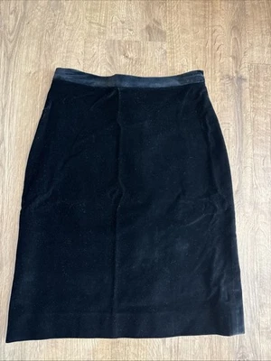 Diversion Nicole Farhi Black Velvet Style Skirt UK 12 - Image 1 of 4