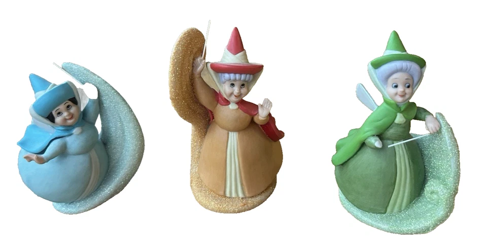 Figuras de porcelana de hadas de la Bella Durmiente flora, fauna, clima feliz (1 dañado) Foto 1 de 4