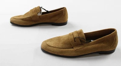 Mocasines para mujer Zara punta redonda de cuero dividido JL3 marrón arena talla US:8 UK:6 Foto 1 de 4