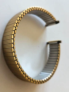 11 mm - 16 mm - Gold elastisches Metall Uhrenarmband (6" lang / verstellbare Enden) - Bild 1 von 5