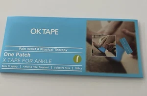 Ok Tape Cinta de Kinesiología para Tobillo - 10 Tiras Precortadas | Resistente al Agua | Negra - Imagen 1 de 8