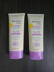 Lotto di 2 AVEENO BABY protezione continua lozione pelle sensibile protezione solare 7 oz - Foto 1 di 2