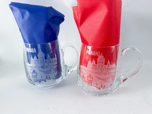 Große geätzte Prag Tassen, Praha Souvenir klar Kaffee Tee Tassen - Bild 1 von 4