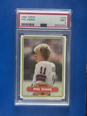 1980 Topps #225 Phil Simms RC New York Giants PSA 9 MINT - Image 1 of 2