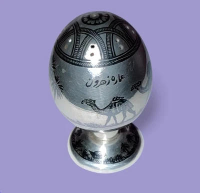 Antigua olla de sal única iraquí niello plata esterlina Amarah Zahroon 32 g زهرو6 Foto 1 de 4