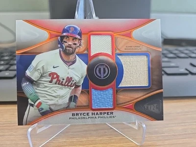 2025 Topps Triple Triple Relics Orange BRYCE HARPER #18/25 - Image 1 of 2