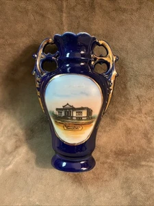 1920s Wheelock Dresden porcelain Germany souvenir library Bldg Wisconsin Neenah - Picture 1 of 4