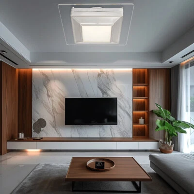 Plafoniera Lampada da Pavimento LED Luce Sala Pranzo Cromo Trasparente L 23 CM - Immagine 1 di 4