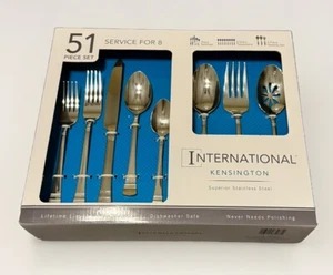 INTERNATIONAL SILVER18/0 Stainless Steel 51-Pc. Adventure Flatware Set for 8 NEW - Picture 1 of 2