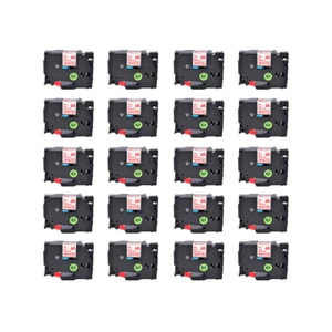 20x Compatible with Brother TZ TZe-242 ruban étiqueteuse Rouge sur blanc 18mm - Photo 1/4