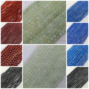 Gemstone Beads, Blue Agate, Red Agate, Onyx, New Jade (Bowenite) 4mm, 6mm, 8mm - Picture 1 of 27