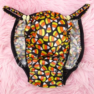 Bragas Halloween Sissy Satén HOMBRE Negro Caramelo Maíz Brillante Cuerda Bikini M-XXL - Imagen 1 de 6