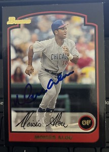 MOISES ALOU Signed 2003 Bowman Baseball Card #110 Chicago Cubs All Star AUTO