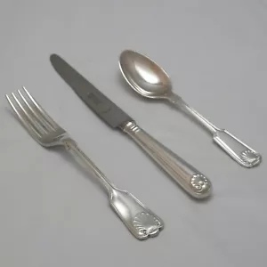 Cubiertos de servicio de plata hechos en Sheffield con diseño FIDDLE THREAD & SHELL - Imagen 1 de 7