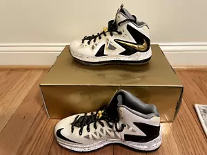Size 7.5 - Nike Lebron X P.S. Elite (White/Gold/Black) - Picture 1 of 12