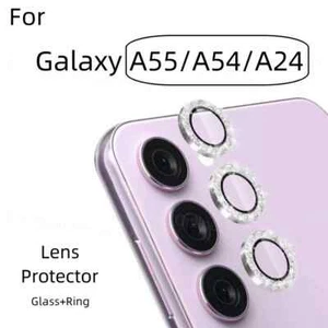 Glitter Camera Lens Metal Glass Rings Protector Cap For Galaxy A55 A15 A54 A14 - Picture 1 of 21