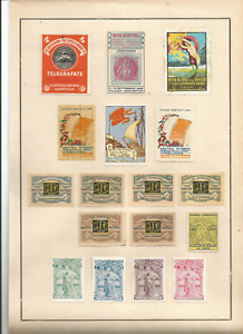 italy selection of cinderella and insurance stamps 1925 vintage